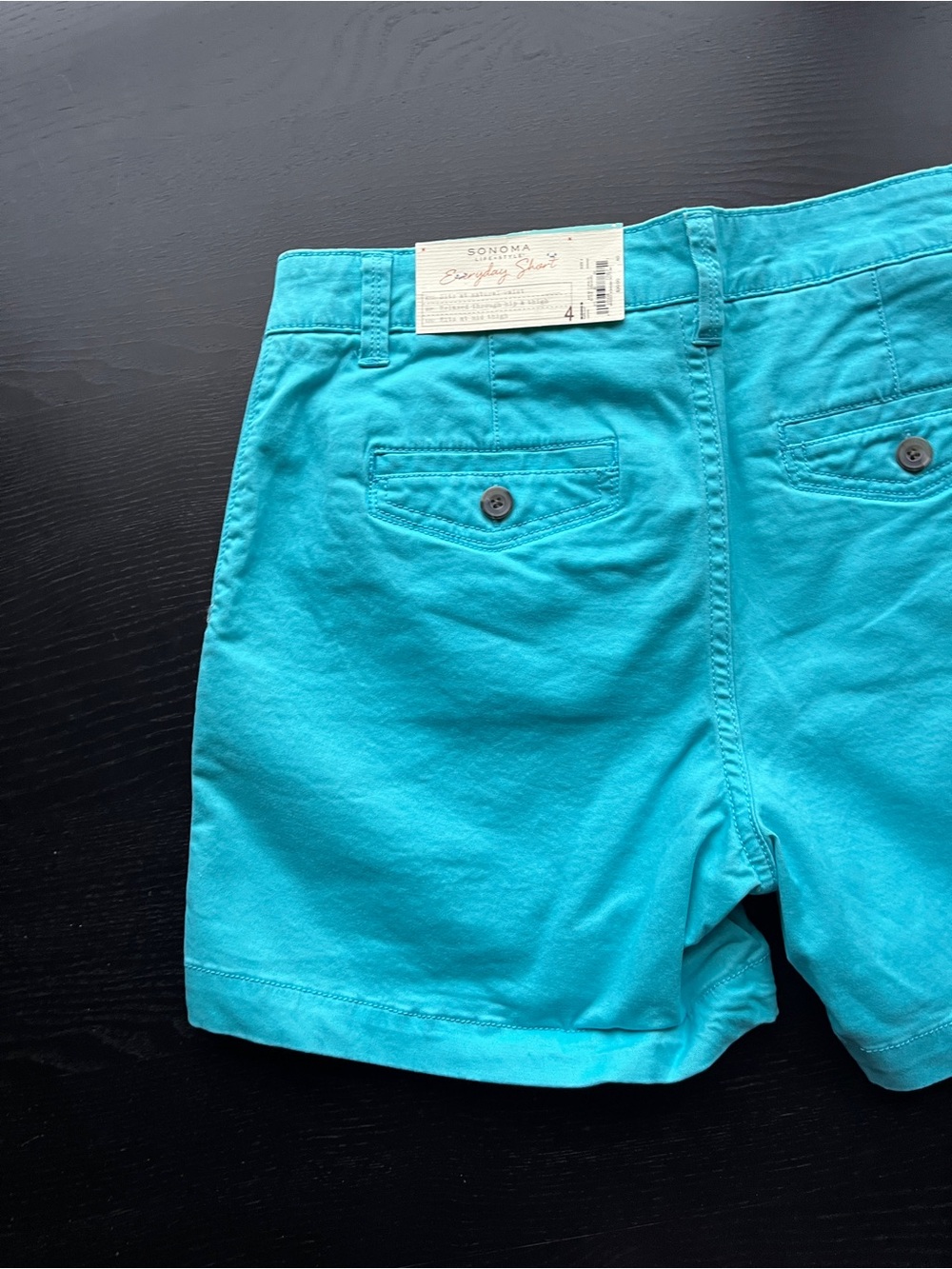 Sonoma Goods for Life (Original $30) Teal Everyday Chino Shorts Size 4 - Picture 16 of 16